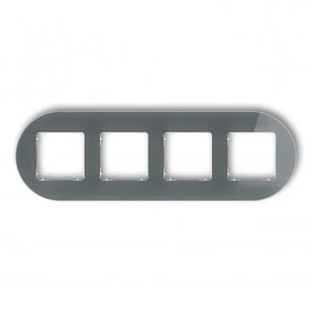 Ramki-poczworne - ramka poczwórna okrągła z efektem szkła grafitowa z białym spodem icon 28-0-irso-4 karlik 