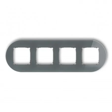 Ramki-poczworne - ramka poczwórna okrągła z efektem szkła grafitowa icon 28-28-irso-4 karlik 