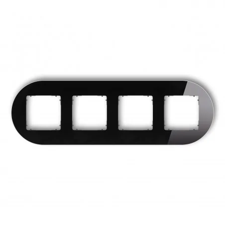 Ramki-poczworne - ramka poczwórna okrągła z efektem szkła czarna/spód grafitowy mat icon 12-28-irso-4 karlik 