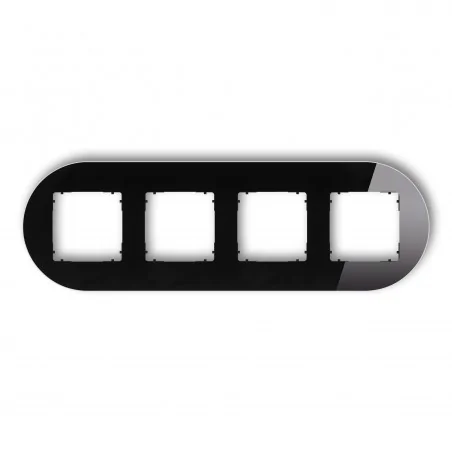 Ramki-poczworne - ramka poczwórna okrągła z efektem szkła czarna icon 12-12-irso-4 karlik 