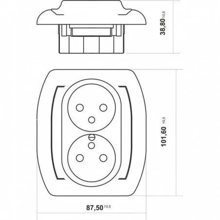 Gniazda-elektryczne - brązowe metaliczne gniazdo podwójne z uziemieniem 9gp-2z trend karlik 