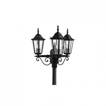 Lampy-ogrodowe-stojace - czarna lampa led ogrodowa 3xe27 victoria 237,5cm 8406 lvt 