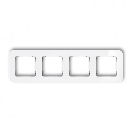 Ramki-poczworne - ramka poczwórna zaokrąglona z efektem szkła biała z grafitowym spodem icon 0-28-irsz-4 karlik 