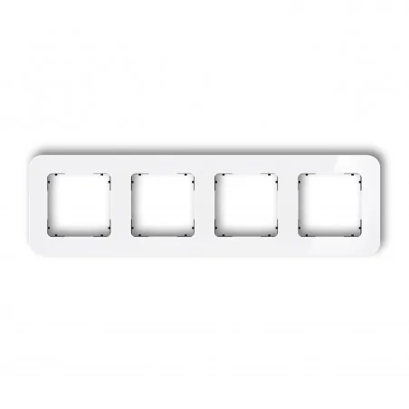 Ramki-poczworne - ramka poczwórna zaokrąglona z efektem szkła biała z czarnym spodem icon 0-12-irsz-4 karlik 