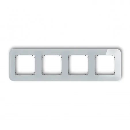 Ramki-poczworne - ramka poczwórna zaokrąglona z efektem szkła szara z grafitowym spodem icon 15-28-irsz-4 karlik 