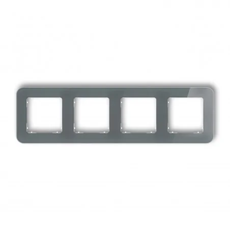 Ramki-poczworne - ramka poczwórna zaokrąglona z efektem szkła grafitowa z białym spodem icon 28-0-irsz-4 karlik 