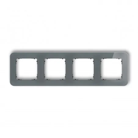 Ramki-poczworne - ramka poczwórna zaokrąglona z efektem szkła grafitowa z czarnym spodem icon 28-12-irsz-4 karlik 