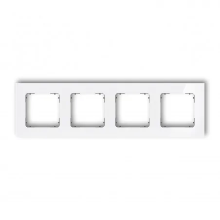 Ramki-poczworne - ramka poczwórna kwadratowa z efektem szkła biała z grafitowym spodem icon 0-28-irsk-4 karlik 