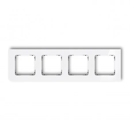 Ramki-poczworne - ramka poczwórna kwadratowa z efektem szkła biała z czarnym spodem icon 0-12-irsk-4 karlik 