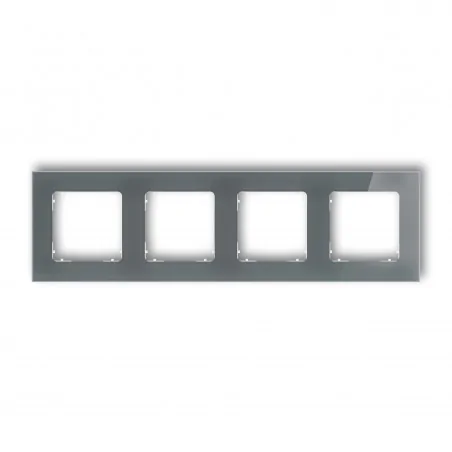 Ramki-poczworne - ramka poczwórna zaokrąglona z efektem szkła grafitowa z białym spodem icon 28-0-irsk-4 karlik 