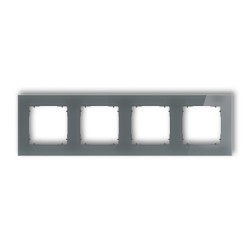 Ramki-poczworne - ramka poczwórna kwadratowa z efektem szkła grafitowa/spód grafitowy mat icon 28-28-irsk-4 karlik