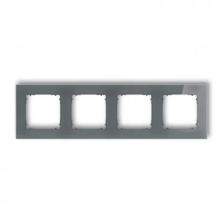 Ramki-poczworne - ramka poczwórna kwadratowa z efektem szkła grafitowa/spód grafitowy mat icon 28-28-irsk-4 karlik 