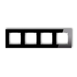 Ramki-poczworne - ramka poczwórna kwadratowa z efektem szkła czarna/spód grafitowy mat icon 12-28-irsk-4 karlik