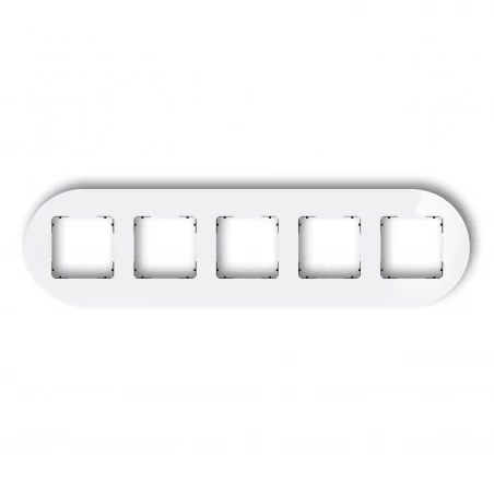 Ramki-pieciokrotne - ramka pięciokrotna okrągła z efektem szkła biała z czarnym spodem icon 0-12-irso-5 karlik 