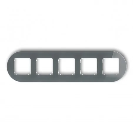 Ramki-pieciokrotne - ramka pięciokrotna okrągła z efektem szkła grafit/biały spód icon 28-0-irso-5 karlik 