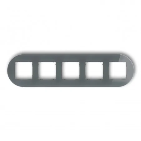 Ramki-pieciokrotne - ramka pięciokrotna okrągła z efektem szkła grafitowa spodem icon 28-28-irso-5 karlik 