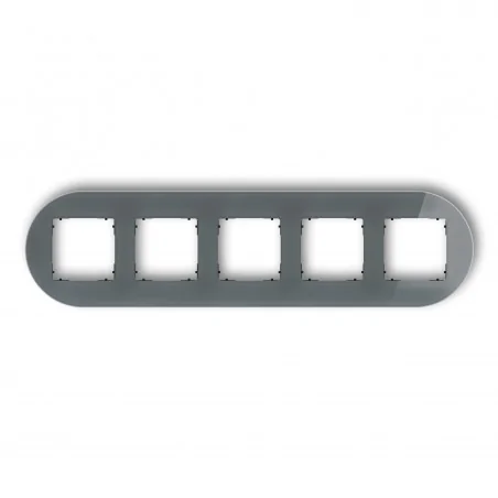 Ramki-pieciokrotne - ramka pięciokrotna z efektem szkła okrągła grafitowa z czarnym spodem icon 28-12-irso-5 karlik 