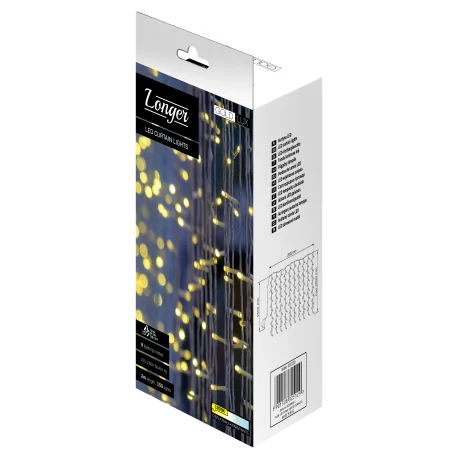 Oswietlenie-choinkowe - kurtyna led longer 50 diod z ciepłym światłem 1900k 325129 polux 