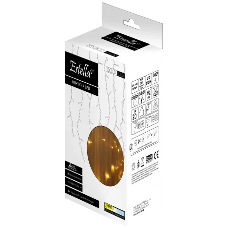 Oswietlenie-choinkowe - kurtyna led estella 50 diod z ciepłym światłem 1900k 325136 polux 