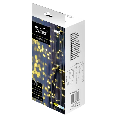 Oswietlenie-choinkowe - kurtyna led estella 50 diod z ciepłym światłem 1900k 325136 polux 