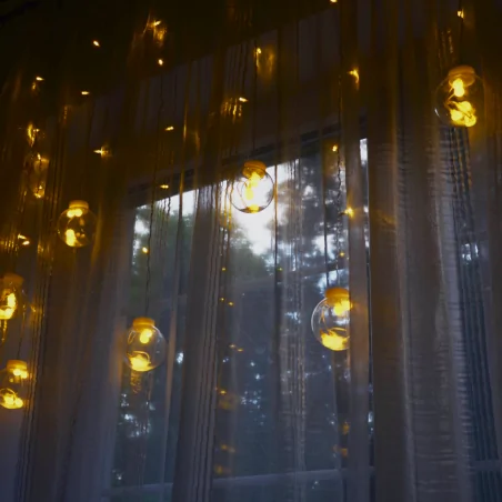 Oswietlenie-choinkowe - kurtyna świetlna led z ciepłym światłem wisząca dekoracja na okno wish balls 325143 polux/goldlux 