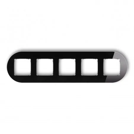 Ramki-pieciokrotne - ramka pięciokrotna okrągła z efektem szkła czarny/grafitowy spód icon 12-28-irso-5 karlik 