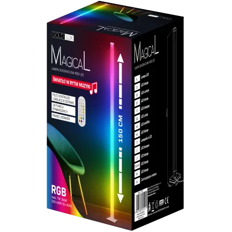 Lampy-stojace - lampa podłogowa led magical rgb z pilotem 325211 polux 