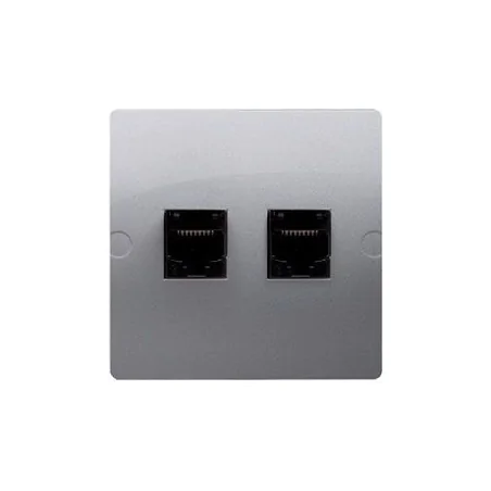 Gniazda-komputerowe - gniazdo komputerowe srebrne podwójne rj45 5e bmf52.02/43 simon basic kontakt-simon 