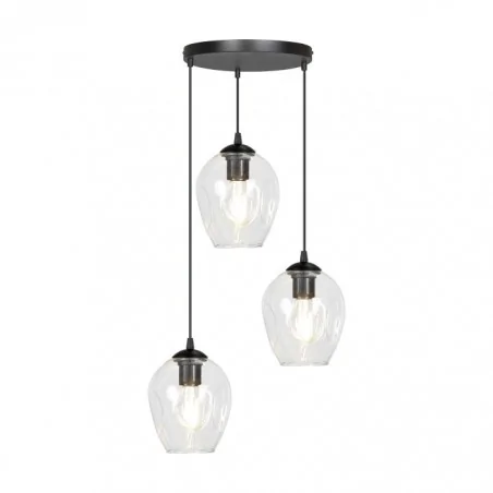 Lampy-sufitowe - oświetlenie sufitowe czarno-transparentne 3xe27 60w iris ad-ld-6327b-tre27sp orno 
