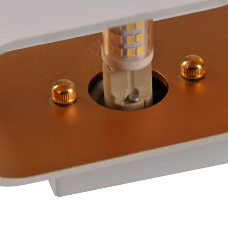 Kinkiety-do-salonu - biało-złoty kinkiet elissa g9 324429 polux 