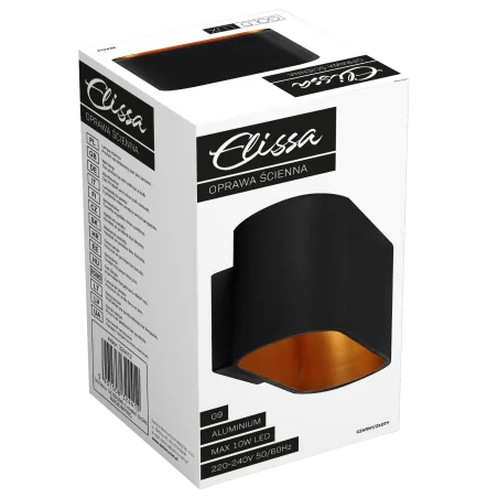 Kinkiety-do-salonu - czarno-złoty kinkiet elissa g9 324412 polux 