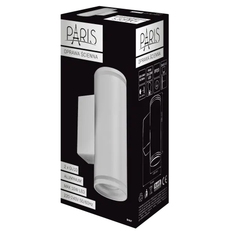 Kinkiety-do-salonu - biały kinkiet paris 2xgu10 324375 polux 