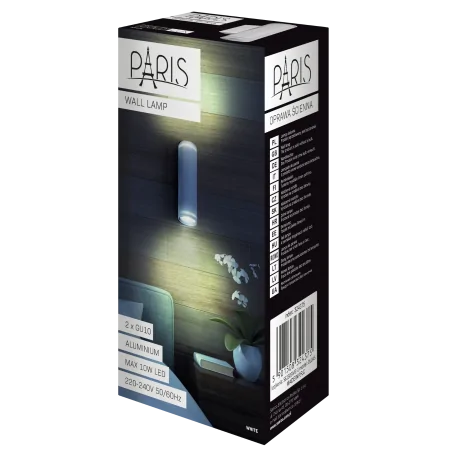 Kinkiety-do-salonu - biały kinkiet paris 2xgu10 324375 polux 