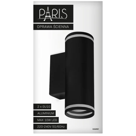 Kinkiety-do-salonu - czarny kinkiet paris 2xgu10 324382 polux 
