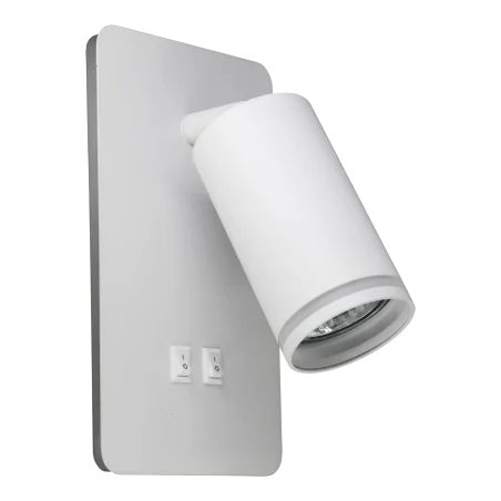 Kinkiety-do-salonu - biały kinkiet led paris + gu10 z włącznikiem 324351 polux 