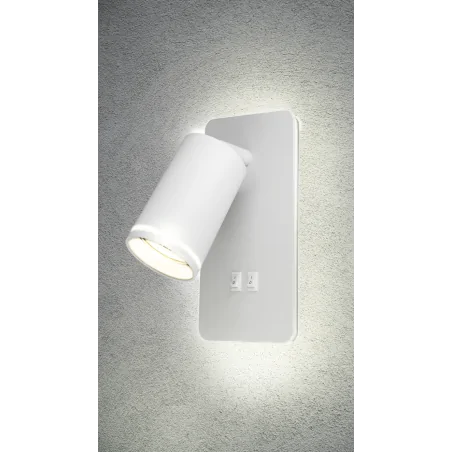 Kinkiety-do-salonu - biały kinkiet led paris + gu10 z włącznikiem 324351 polux 