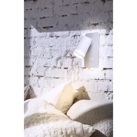 Kinkiety-do-salonu - biały kinkiet led paris + gu10 z włącznikiem 324351 polux 