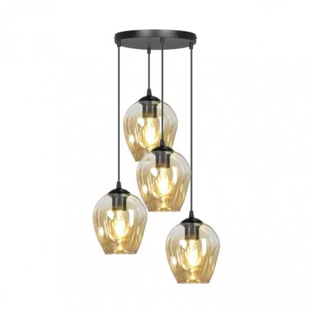 Lampy-sufitowe - loftowe oświetlenie wiszące czarno-złote 4x60w e27 iris ad-ld-6328b-ce27sp orno 