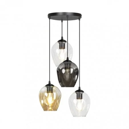 Lampy-sufitowe - szklana lampa wisząca kolorowa e27 3x60w iris ad-ld-6328b-fce27sp orno 