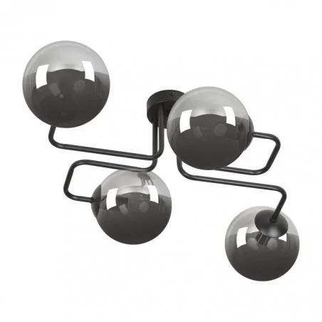 Lampy-sufitowe - czarna lampa sufitowa 4 kule x 40w e14 bari ad-ld-6329b-gre14sp orno 