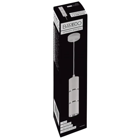 Oswietlenie-sufitowe - biała wisząca lampa bamboo gu10 324399 polux 