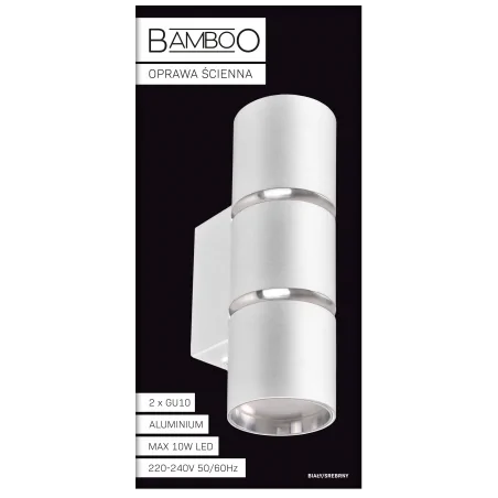 Kinkiety-do-salonu - biały kinkiet bamboo 2xgu10 324337 polux 