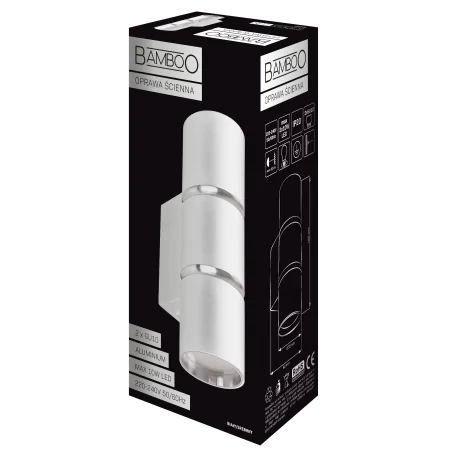 Kinkiety-do-salonu - biały kinkiet bamboo 2xgu10 324337 polux 