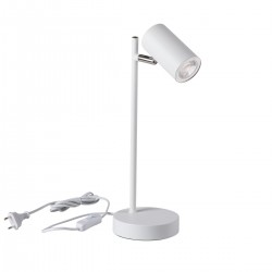 Lampki-biurkowe - lampka biurkowa biała evalo tl gu10 w-sr 35785 evalo kanlux