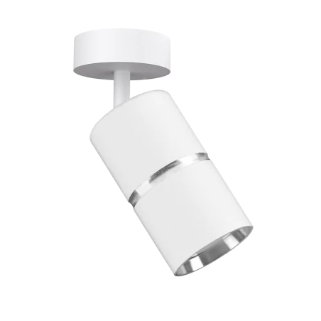 Kinkiety-do-salonu - biała lampa ścienno-sufitowa z ruchomym kloszem bamboo gu10 324634 polux 