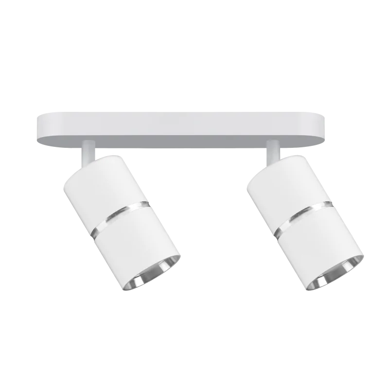 Kinkiety-do-salonu - biała lampa ścienno-sufitowa z ruchomym kloszem bamboo 2xgu10 324641 polux firmy POLUX GOLDLUX 