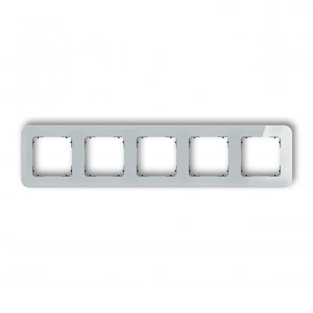 Ramki-poczworne - ramka pięciokrotna zaokrąglona z efektem szkła szara z czarnym spodem icon 15-12-irsz-5 karlik 