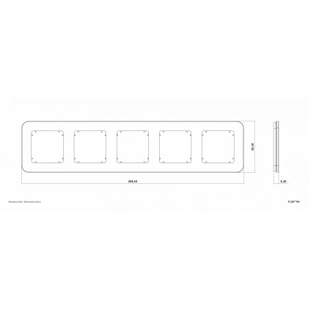 Ramki-pieciokrotne - ramka pięciokrotna zaokrąglona z efektem szkła grafitowa icon 28-28-irsz-5 karlik 