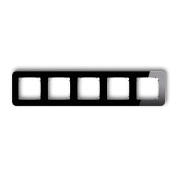 Ramki-pieciokrotne - ramka pięciokrotna zaokrąglona z efektem szkła czarna z grafitowym spodem icon 12-28-irsz-5 karlik