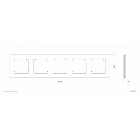 Ramki-pieciokrotne - ramka kwadratowa pięciokrotna z efektem szkła szara z grafitowym spodem icon 15-28-irsk-5 karlik 